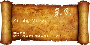 Zilahy Vince névjegykártya